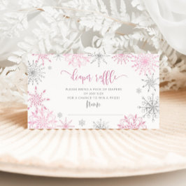 ピンクの銀の雪おむつラッフル エンクロージャーカード