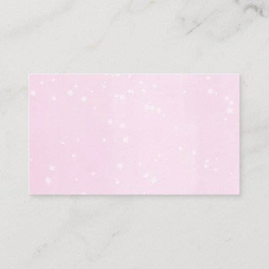 ピンクの銀色の冬の木の女の子おむつラッフルカード エンクロージャーカード (裏面)