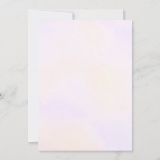 ピンクの銀製のユニコーンの顔のサンキューカード 招待状 (裏面)