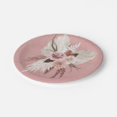 ピンクの銅熱帯パンパスグラスシーサイド結婚ズ ペーパープレート (アングル)
