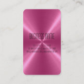 ピンクの鋼鉄金属 名刺 (裏面)