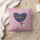 ピンクの鍵と電気的なロマンチックなカスタム枕 クッション (ブランケット)