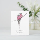 ピンクの長い尾考えのハミングバード ポストカード (スタンド正面)