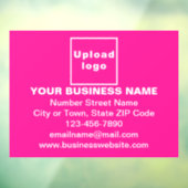 ピンクの長方形の窓ステッカーに貼られたビジネスブランド ウィンドウサイン (シート3)