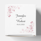 ピンクの開花つる植物結婚式の引き出物ボックス フェイバーボックス (上部)