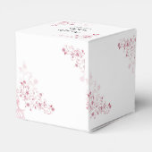 ピンクの開花つる植物結婚式の引き出物ボックス フェイバーボックス (裏面サイド)