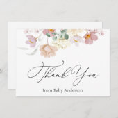 ピンクの開花シャワーサンキューノートカード ノートカード (正面/裏面)
