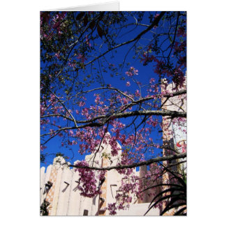 ピンクの開花ツリーカード