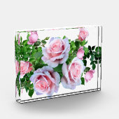 ピンクの開花バラ フォトブロック (左)