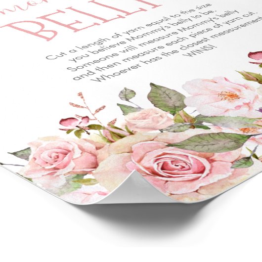 ピンクの開花フローラママのベリーゲームの大きさ ポスター (角)