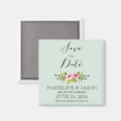 ピンクの開花日付磁石を保存 マグネット (正面/裏面)