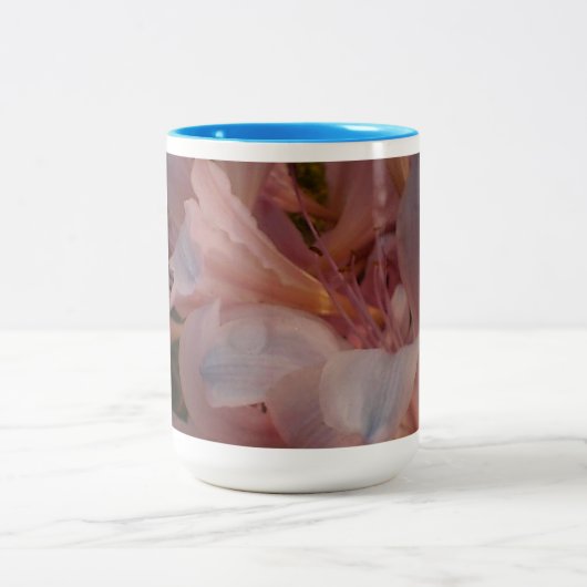 ピンクの開花 ツートーンマグカップ (中央)