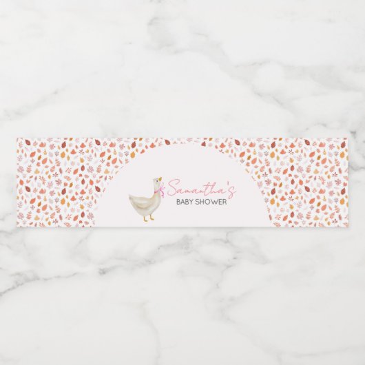 ピンクの間抜けガチョウの赤ちゃん ペットボトルラベル (シングルラベル)