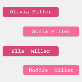 ピンクの防水名ラベル学校保育園 ラベル