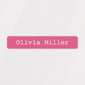 ピンクの防水名ラベル学校保育園 ラベル (デザイン1)