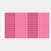 ピンクの防水名ラベル学校保育園 ラベル (シート)