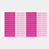 ピンクの防水名ラベル学校保育園 ラベル (シート)