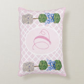 ピンクの陳腐なジンジャージャーストピアリーバスケットTh アクセントクッション (正面(垂直))