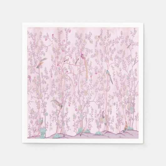 ピンクの陳腐なデコページ スタンダードカクテルナプキン (正面)