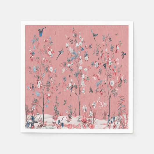 ピンクの陳腐なデコページ スタンダードカクテルナプキン (正面)