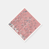 ピンクの陳腐なデコページ スタンダードカクテルナプキン (角)