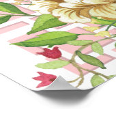 ピンクの陳腐なフローラ赤ちゃんシャワー歓迎サイン ポスター (角)