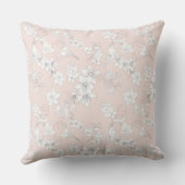 ピンクの雀、花柄 クッション (裏面)