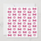 ピンクの雌犬ペット発表フォトカード 案内状 (裏面)