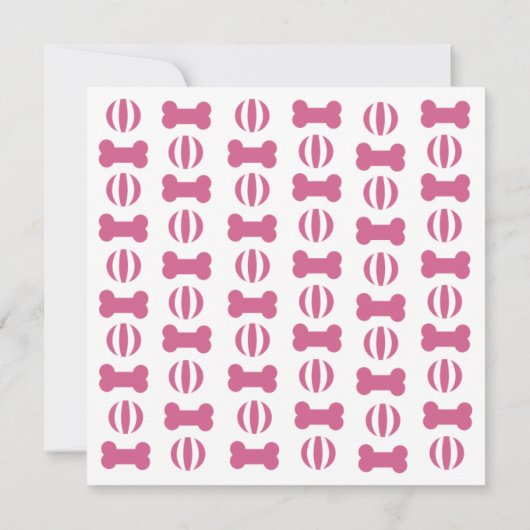 ピンクの雌犬ペット発表フォトカード 案内状 (裏面)