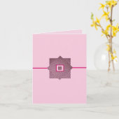 ピンクの雨滴カード カード (黄色い花)