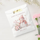 ピンクの雪だるまガール1stクリスマスプレゼントバッグ フェイバーバッグ (封をした状態)