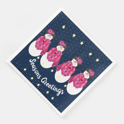 ピンクの雪だるま（ダークブルー） (コーナー)