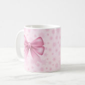 ピンクの雪と弓 コーヒーマグカップ (正面左)