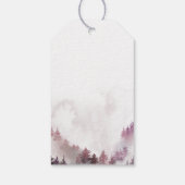 ピンクの雪の冬のワンダーランドベビーシャワー ギフトタグ (裏面)