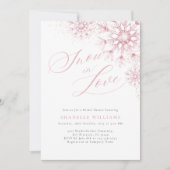 ピンクの雪の恋愛 ブライダルシャワーの招待状 招待状 (正面)