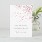 ピンクの雪の恋愛 ブライダルシャワーの招待状 招待状 (スタンド正面)