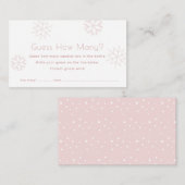 ピンクの雪の数を推測する赤ちゃんシャワーゲーム エンクロージャーカード (正面/裏面)
