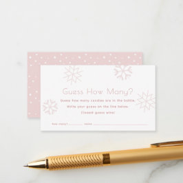 ピンクの雪の数を推測する赤ちゃんシャワーゲーム エンクロージャーカード