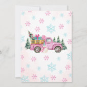 ピンクの雪の楽しい誕生日 招待状 (裏面)