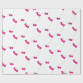 ピンクの雪の滴のフローラ ラッピングペーパー (フラット)