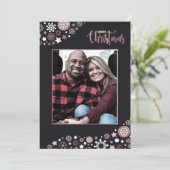 ピンクの雪の結晶が楽しいクリスマス シーズンカード (スタンド正面)