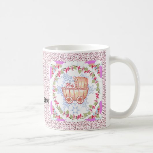 ピンクの雪の結晶の女の赤ちゃん コーヒーマグカップ (右)