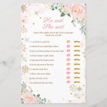 ピンクの雪の結晶フローラ彼は彼女はゲームカードと言った