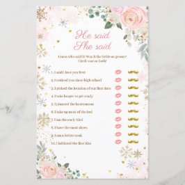 ピンクの雪の結晶フローラ彼は彼女はゲームカードと言った