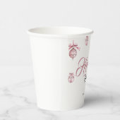 ピンクの雪の結晶紙コップ | クリスマス ブライダルシャワー 紙コップ (右)