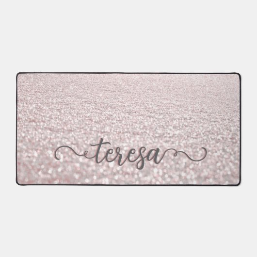 ピンクの雪の結晶 デスクマット (正面)