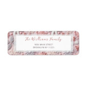 ピンクの雪の結晶 ベビーシャワー 返信先住所ラベル ラベル (正面)