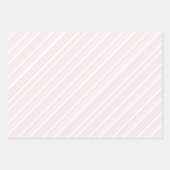 ピンクの雪の結晶、ベリーとストライプクリスマス ラッピングペーパーシート (正面3)