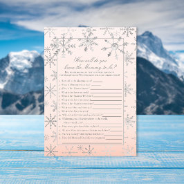 ピンクの雪の結晶 産婦さんを知るのは誰? シャワーパーティーゲーム 招待状