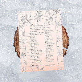 ピンクの雪の結晶 赤ちゃんのお菓子 ベビーシャワー ゲーム 招待状